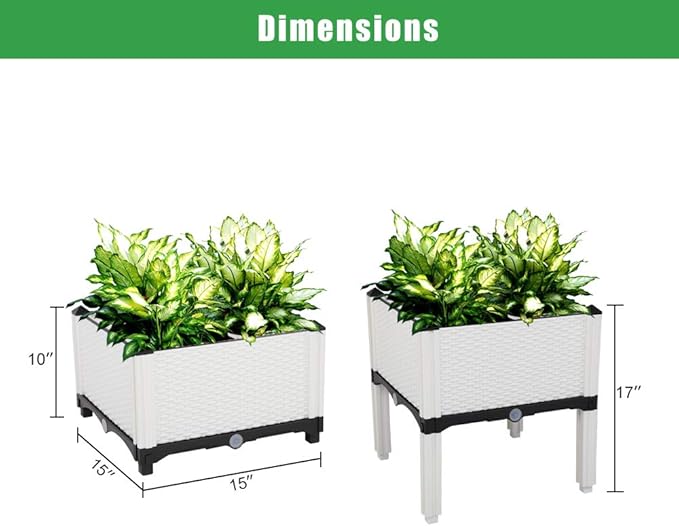 Set of 2 Raised Garden Bed for Vegetables Elevated Planter Box with Legs Outdoor Patio Flower Herb Container Gardening