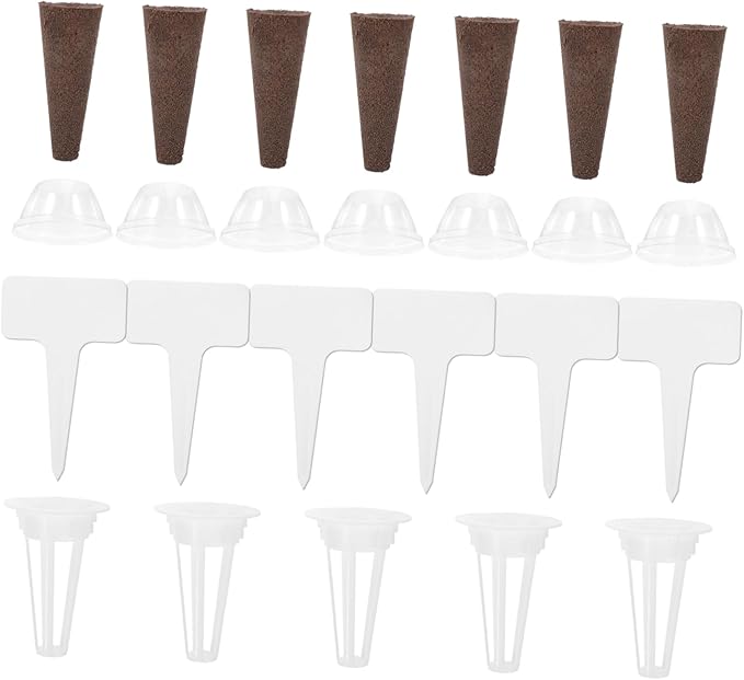 balacoo 4sets Hydroponic Growing Tower Kit Hydroponic Planter Baskets Sponges Garden Basket Labels