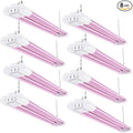 Sunco 8 Pack 2ft Grow Light LED 20W Full Spectrum for Seed Starting Seedling Indoor Plants Plug in Suspended Fixture Link Up to 8 Inline Switch ETL.
