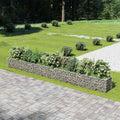 Gabion Raised Garden Bed Silver Galvanized Steel 21.3 x 19.7 x 19.7 Inch Outdoor Planter for Flowers Vegetables Durable Metal Construction