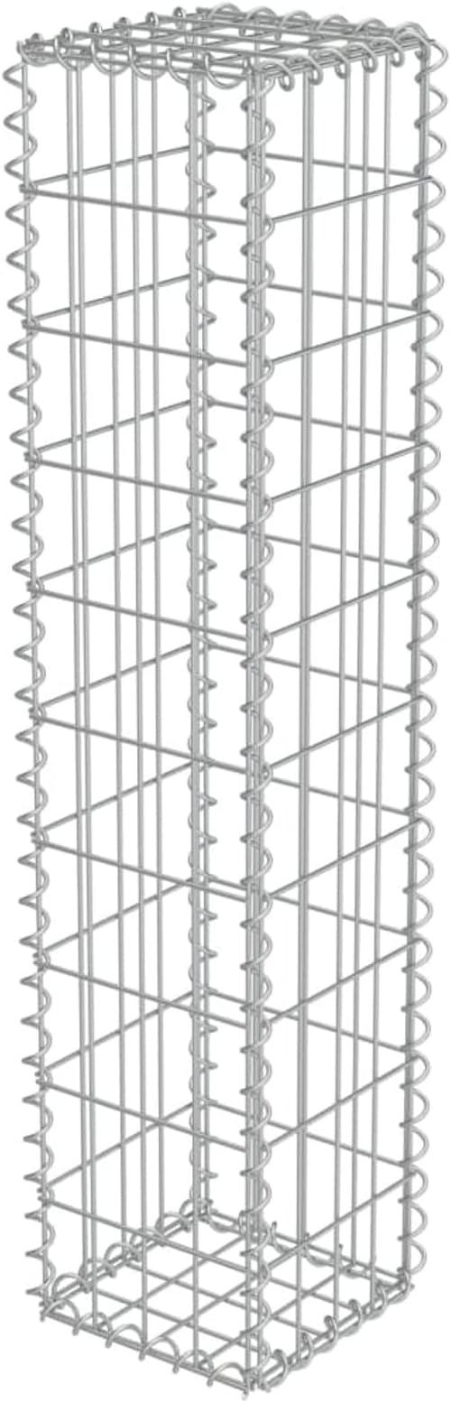 Gabion Basket Galvanized Steel Mesh Grid with Covers 7.87x7.87x39.4 Inches for Raised Garden Bed and Retaining Wall