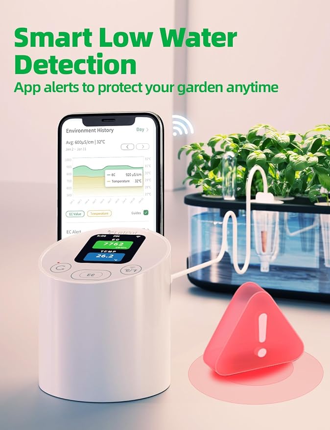 LETPOT LPH-SE Hydroponics Growing System and EC &amp Temperature Meter with APP