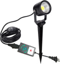 Outdoor LED Spotlight Timer Waterproof Bright Flag Light with Spiked Stand Landscape Automatic Mini Lawn Lamp 5W Graden Light Lawn Decorative Lamp with Plug Courtyard Front Yard Warm White