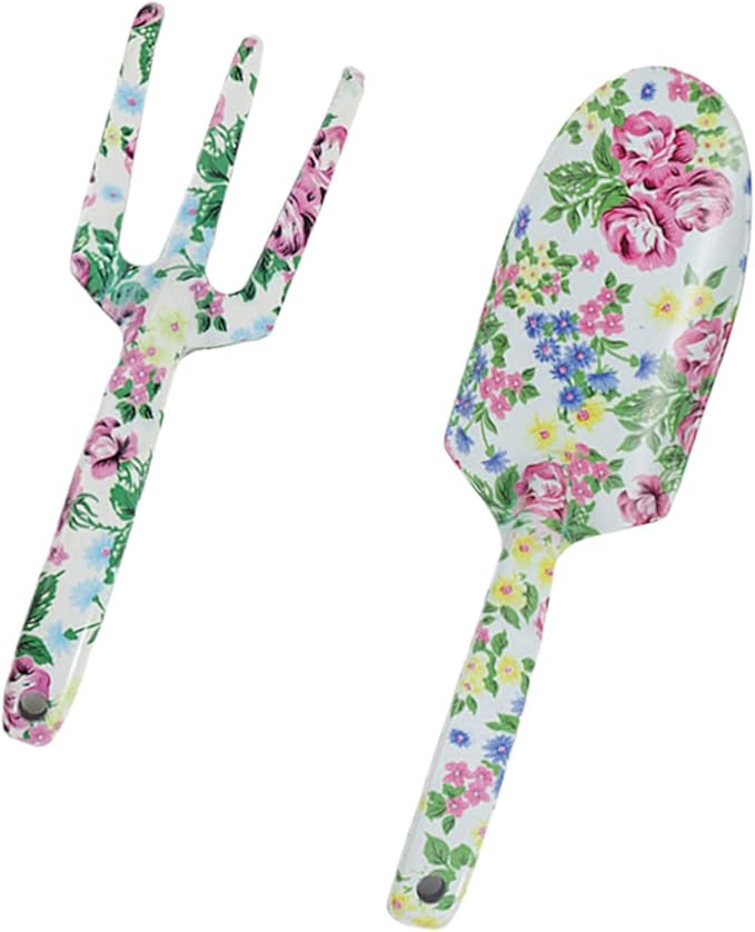 Women ' s Gardening Tool Set Hand Trowel Fork Durability Stainless Steel with Unique Floral Print Perfect for Various Task Gardening Tool for Women
