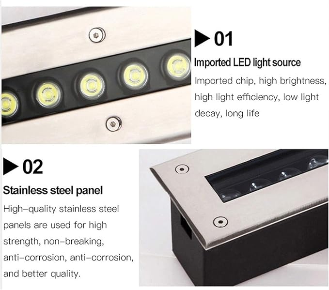 LED Beam Spotlight - 3W Outdoor SpotlightUnderground Light LED Ultra-Thin Recessed Patio Floor Light IP67 Waterproof Landscape Lights Built-in Floor lampfor Outdoor Sidewalk Garden(Cold White