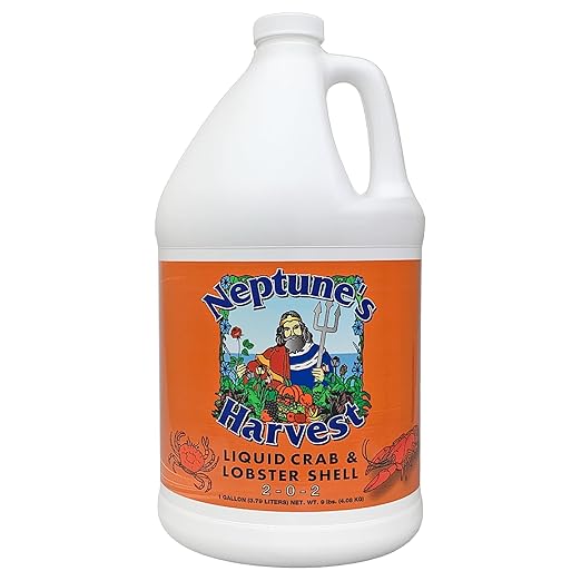 Neptune’s Harvest Organic Crab &amp Lobster Shell Multi-Purpose Liquid Fertilizer (2-0-2) - 1 Gallon Bottle - Rich in Nutrients Soil Fertilizer - Plant Food for Lawns Gardens and Vegetables