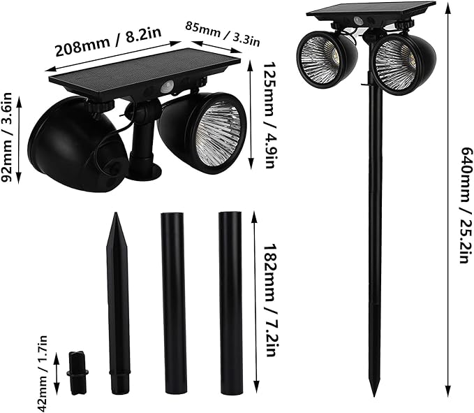 Solar Projection Light Human Body Induction 2‑Color Solar Lawn Lamp for Garden Plants
