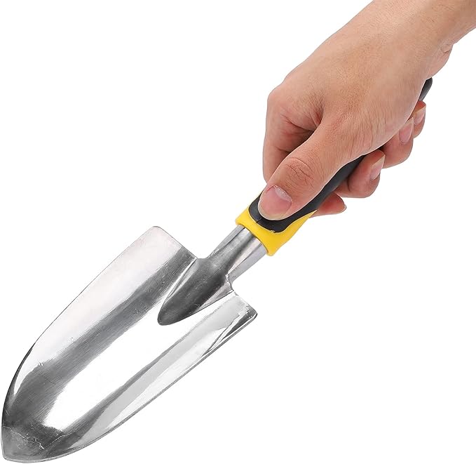 Garden Tool Set 3 Piece Aluminum Alloy Steel with Soft Rubber Handles for Digging and Planting