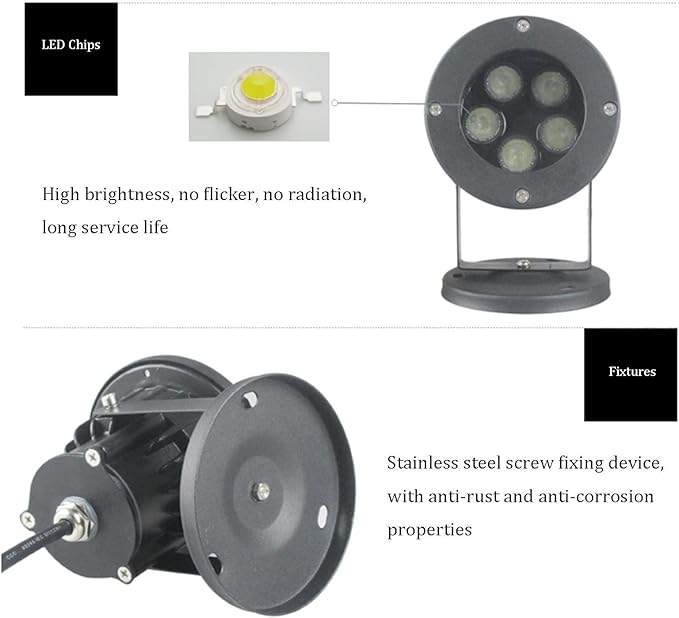 Tree Lighting Spotlight - Outdoor LED Spotlights IP65 Waterproof Outdoor Garden Landscape Light AC 100-240V Rotatable LED Tree Spotlight Beam Light For Garden Lawn Tree Lighting(Yellow12W)
