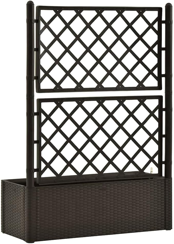Garden Raised Bed with Trellis Horse Trough planters Raised Flower Bed Planter Boxes Garden beds Outdoor Suitable for Courtyard Orchard Corridor Nursery and Self Watering System Mocha