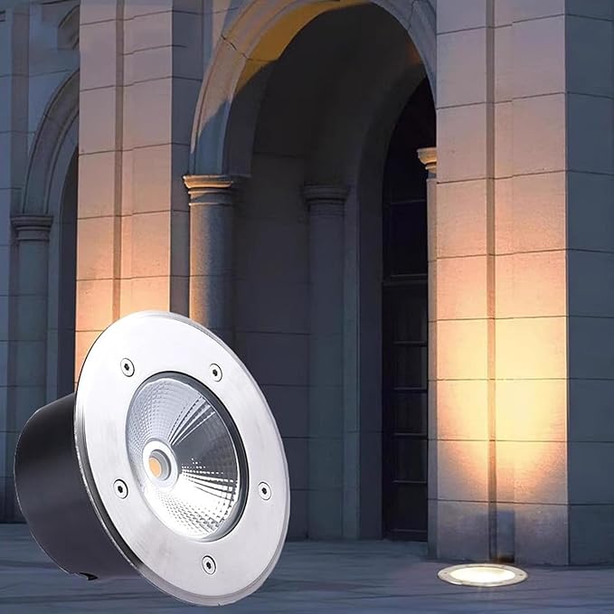 LED Underground Light IP66 Waterproof Decorative Landscape Lights AC85-110V Outdoor Recessed Ground Light for Garden Deck Step Stairs Driveway Spotlight
