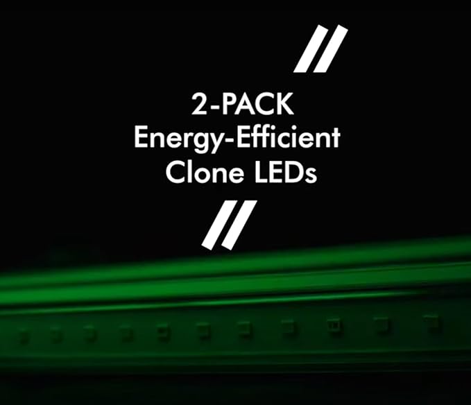 Iluminar 18W Clone LED Twin-Pack Grow Lights for Seedlings Cloning &amp Propagation | Energy Efficient Daisy Chainable IP66 120-277V
