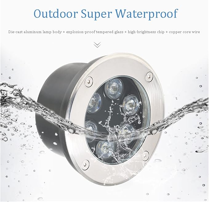 Recessed LED Landscape Light Waterproof IP67 Pathway Lights 85-110V Garden Round spotlights for Yard Driveway Deck Patio Patio