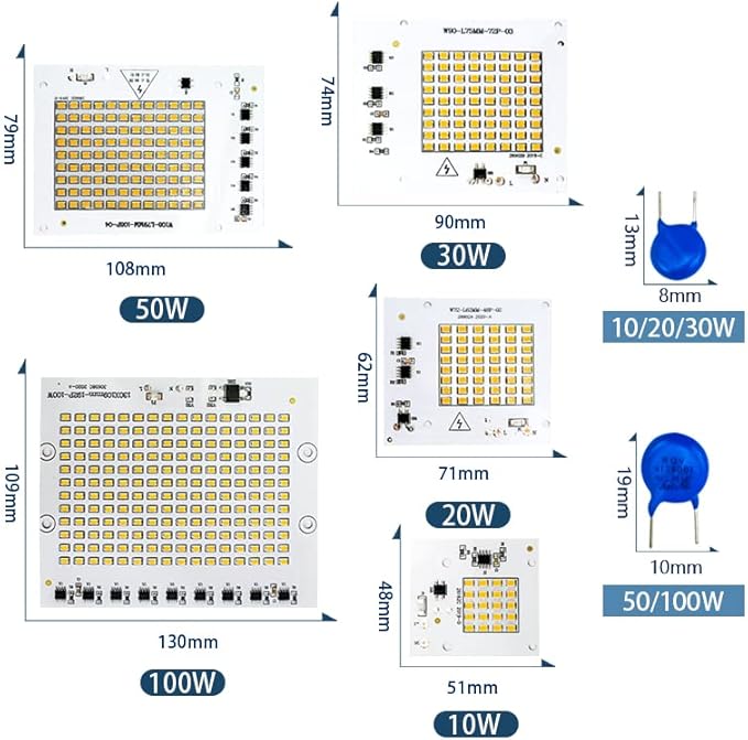 Landscape Lights 5pcs AC220V LED Chip Lamp 10W 20W 30W 50W 100W SMD 2835 Flood Light Beads Led Floodlight Outdoor Lighting Spotlight LED Street Lamp