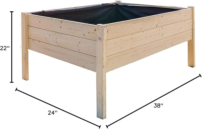 Zylina Wood Raised Garden Bed - L 38x24x22 Raised Planter Boxes for Outdoor with Legs Garden Beds Outdoors Grow Healthy Vegetables Herbs and Beautiful Flowers on Patio Balcony or Backyard.
