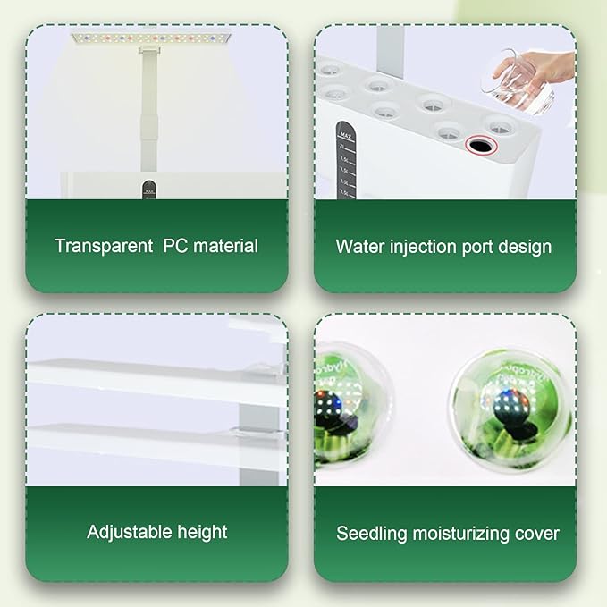 Hydroponics Growing System Indoor Garden Kit with Desk Lamp LED Plant Grow Light Stylish Decoration for Home Kitchen