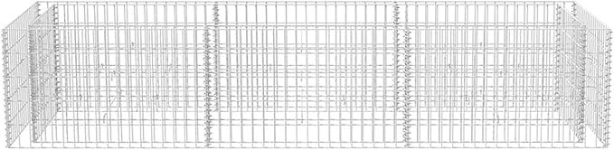 Galvanized Steel Gabion Raised Bed Planter 270x90x50 cm Silver High Stability &amp Load Capacity