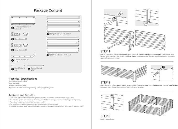 8x4x1ft Metal Raised Garden Bed KitGalvanized Garden Bed Box for Vegetables Flowers Herbs and Succulents240 Gallon Capacity - Green