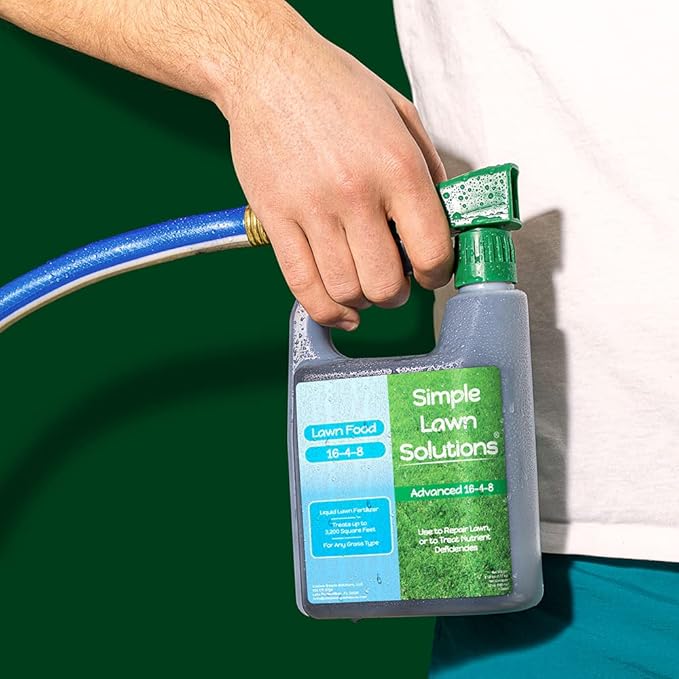 Advanced 16-4-8 Balanced NPK - Lawn Food Quality Liquid Fertilizer - Spring &amp Summer Concentrated Spray - Any Grass Type - Simple Lawn Solutions (32 Ounce)