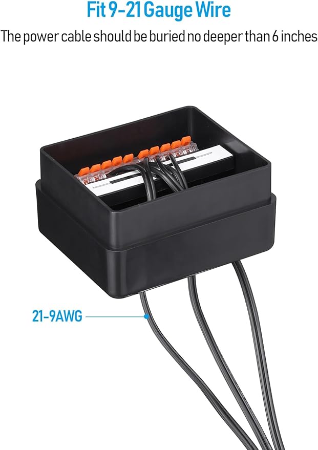 LEONLITE 10W RGB Low Voltage Landscape Lights Bundle 10-Way Junction Hub 8 Pack 12V LED Landscape Spotlights &amp 2 Pack Fit 9-21 Gauge Wire Landscape Wire Connectors