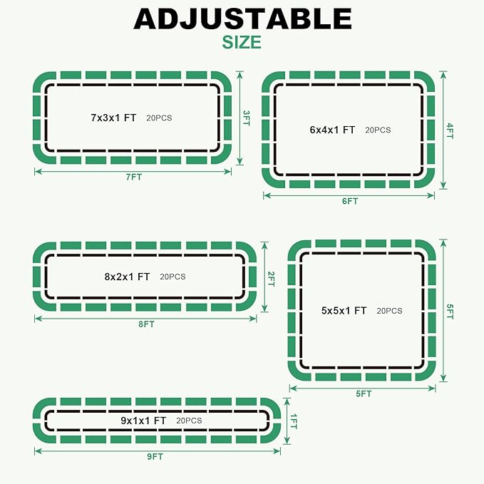 1MORE Raised Garden Bed -8X2X1 Galvanized Planter Box for Outdoor Gardening5 in 1 Modular Raised Bed Kit with Protective Tape Gloves for HerbIdeal for Vegetables and Plants.Sliver-2pack