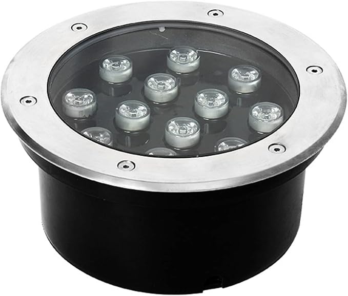 Outdoor Ground Light Embedded Round LED Underground Light IP66 Waterproof Recessed Landscape Light AC85-110V for Walkway Garden Stairs Deck Driveway Spotlights