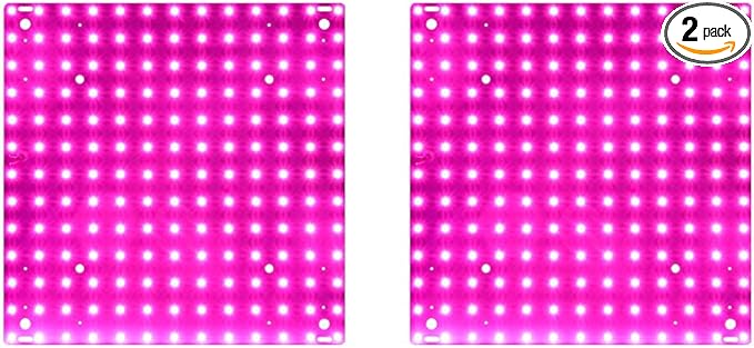 2Pcs 250W LED Plant Grow Light Full Spectrum Indoor Seedings Cultivation Lights AC100-277V Hydroponic Planting Panel Lights UV/IR Greenhouse Tent Succulent Vegs Potting Moss Filling Lights US Plug