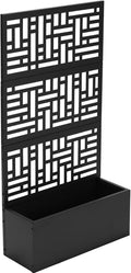Metal Raised Garden Bed with Trellis &amp Bottom Tray Leak-Proof Planter for Decks &amp Balconies 70 Tall Climbing Frame for Vegetables No-Mess Indoor/Outdoor Gardening