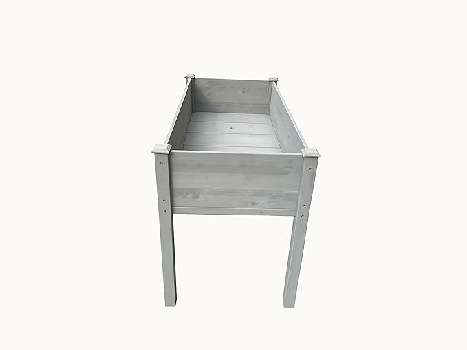 BTExpert 4ft Raised Garden Bed with Legs 48x24x30in Elevated Wood Planter Box Stand for Vegetable Flower Backyard Patio Balcony Bed Liner Outdoor - Grey 30 in Height