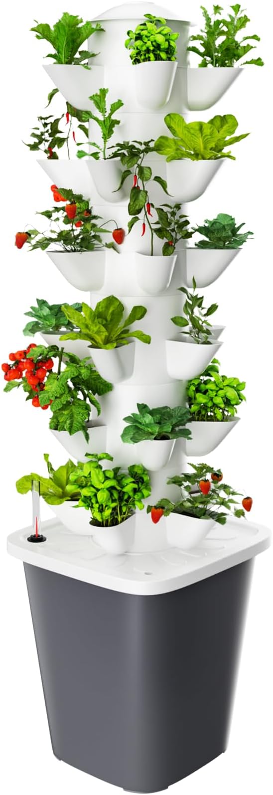 Hydroponics Growing System30-Plants Vertical Hydroponics Tower Growing System Kit with Pump and Movable Water Tank Vegetable Plant Indoor Garden Planter for Gardening Lover