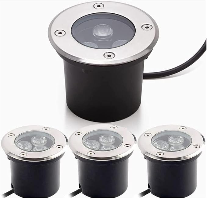 4Pcs Outdoor Courtyard Underground Lights - Recessed Led Spotlights Ip65 Waterproof Outdoor Recessed Led Spotlight Low Voltage In-Ground Led Landscape Lights Step Unde-Red-1W12V