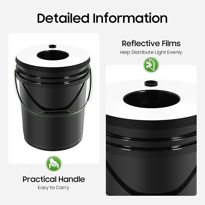 Home Hydroponic Garden Kit Large Capacity 6 Bucket Recirculating Hydroponics Growing System with Air Pump for Vegetables and Herbs