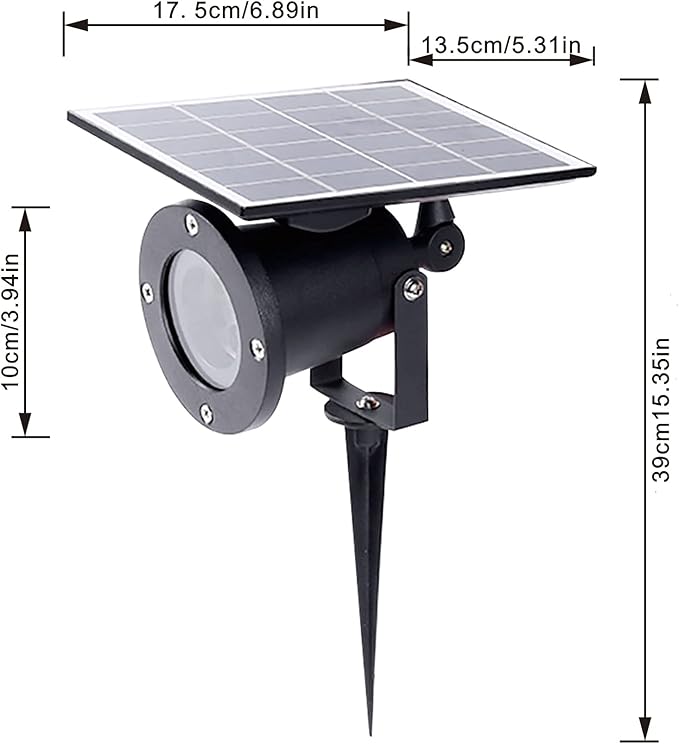 Outdoor LED Spotlight Waterproof Solar Spot Lights Bright Flag Light with Spiked Stand Landscape Automatic Mini Lawn Lamp 4.4W Graden Light Decorative Courtyard Christmas Snowflake HWD0177