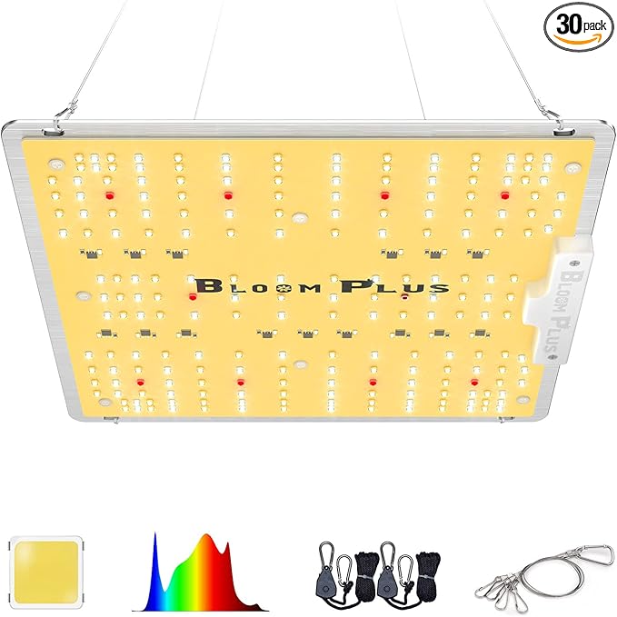 Bloom Plus XP1000 LED Grow Light – 2x2ft Full Spectrum with LM301B Diodes 100W High-Efficiency Plant Light for Indoor Growing (Seedling to Flowering)