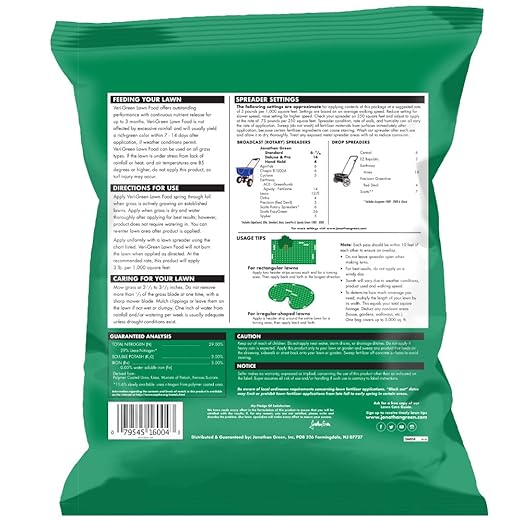 Jonathan Green (16004) Veri-Green Lawn Food - 29-0-3 Grass Fertilizer (5000 Sq. Ft.)