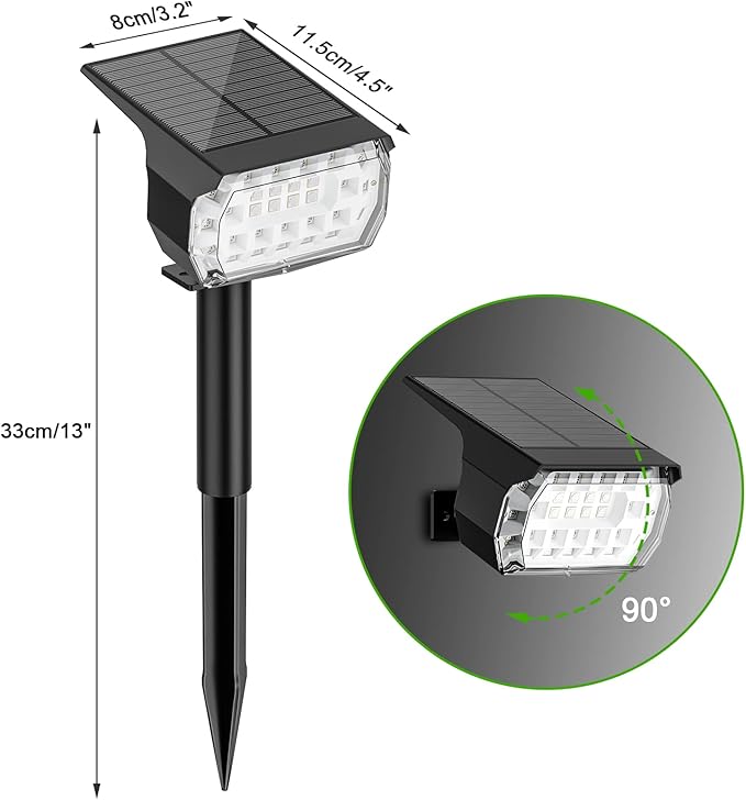 Color Changing Solar Spot Lights Outdoor 8 Pack&amp Solar Spot Lights Outdoor 8 Pack 57 LED Cool White