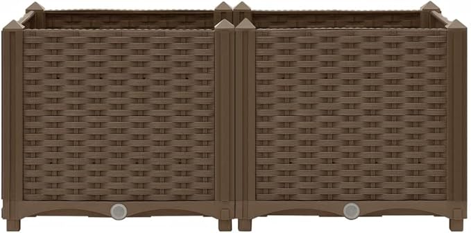 Raised Bed Outdoor Planter Garden Bed Polypropylene Raised Garden Bed Raised Planter Bed Raised Plant Containers for Fresh Vegetables Herbs Flowers 31.5 x 15.7 x 15