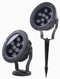 Led Beam Light - Outdoor Spotlight AC 220V Round LED Floodlight IP65 Waterproof Triple Plug-in Tree Lamp Garden Courtyard Greening Lawn Projection Tree Landscape Spotlight(RedB-9W)