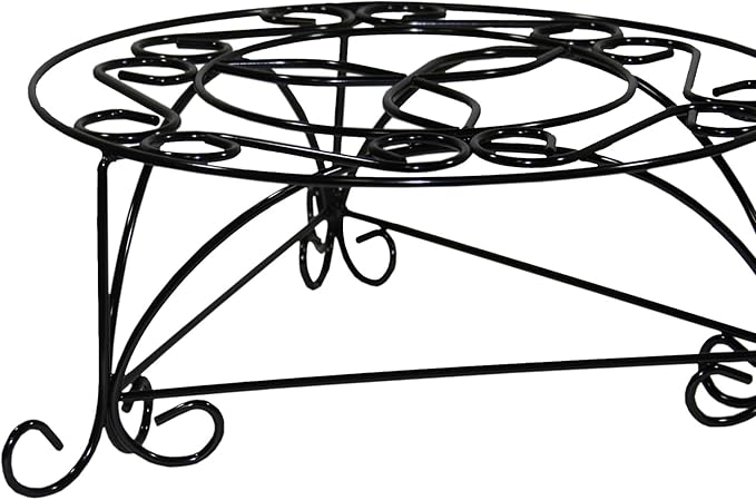6.25 H Mosaic Metal Black Gold Plant Stand