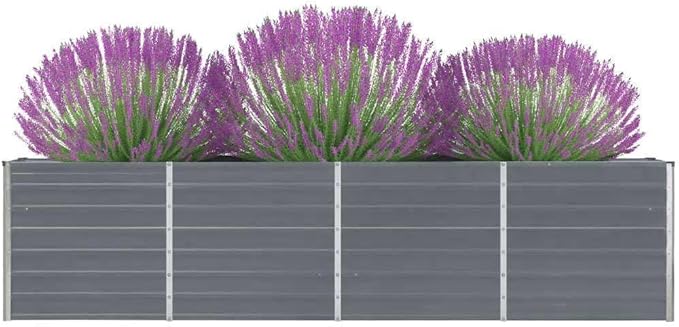 Raised Garden Bed Grey Galvanized Steel Large Durable Cactus potsGeometric planters Herb planters Succulent pots for Garden Balcony