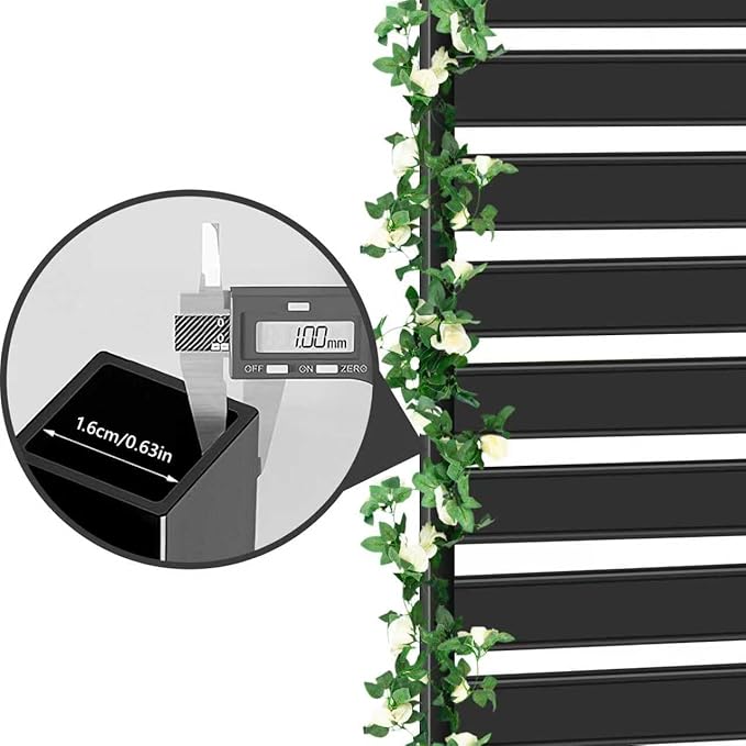 Metal Raised Garden Bed with Trellis 2 in 1 Trellis with Planter Box &amp Privacy Screen for Climbing Plants Vine Outdoor Standing Flower Beds with Drainage Holes 35 L x 16 W x 71 H Black