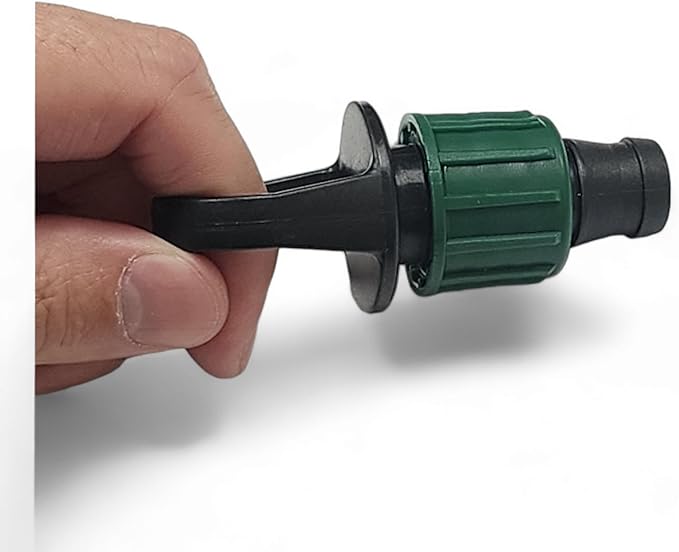 USA Made - Premium Drip Tape Irrigation Tubing END Plug with Loop 100 Pack (5/8 or .625 - .645) Universal Perma-Loc Connector Barbed Locking Fitting - Fits All Brands 16mm Drip Tape AG Tubing