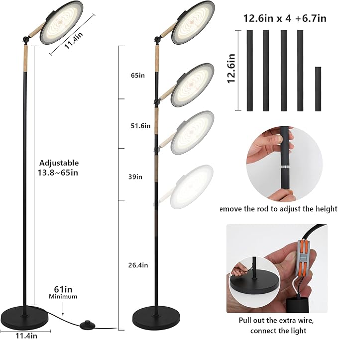 HMVPL 100W Grow Lights for Indoor Plants Full Spectrum Plant Lights for Indoor Growing with 216 Light Beads Timer Remote Control Dimmable Standing Growth Lamp for Large Many Plants(5 Level Height)