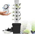 Hydroponic Tower for Garden Pot of 12/16/20/24 Holes Hydroponic Culture Moisturizing Pump + Timer + Adapter for Herbal Network Pots