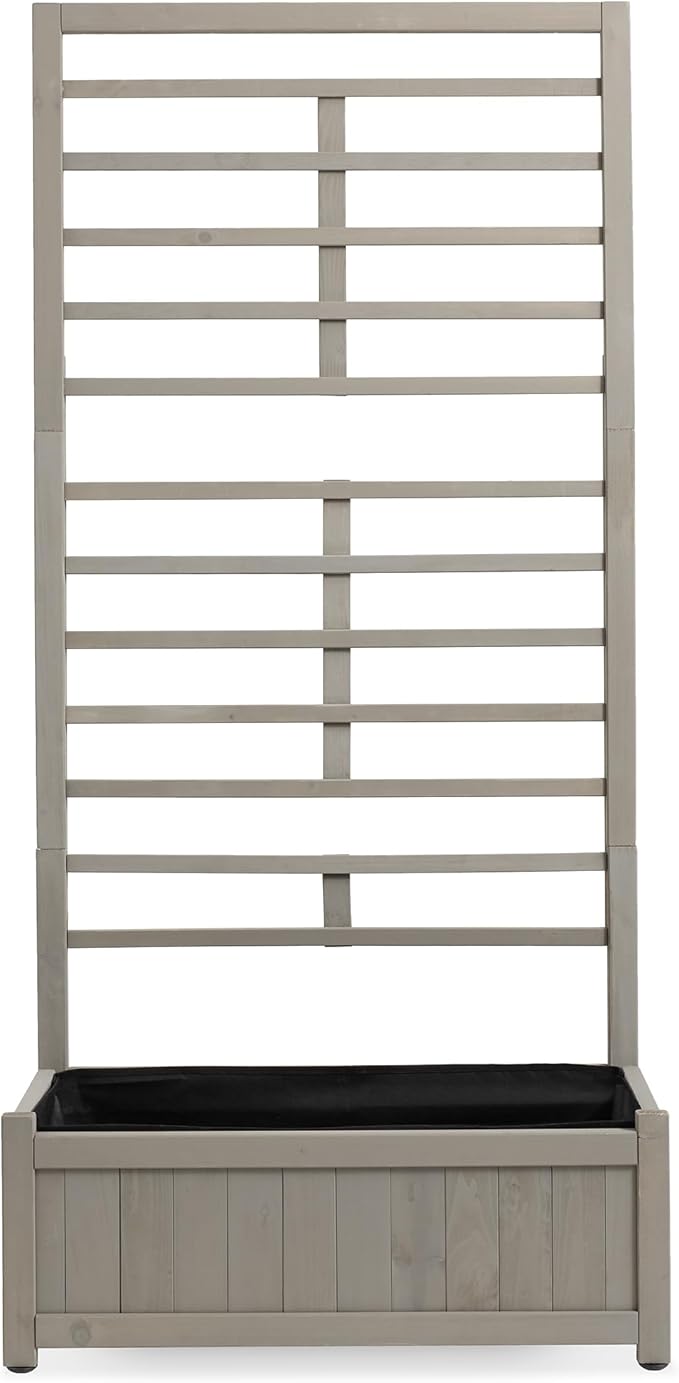 Casafield Wooden Climbing Planter Box - Raised Garden Bed with Trellis Plant Stand for Outdoor