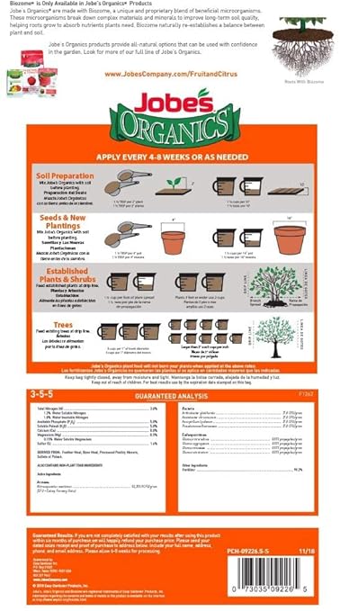 DOGNNAK Jobes 09226 Organic Fruit and Citrus Granular Fertilizer 4 Lbs (Pack of 2)