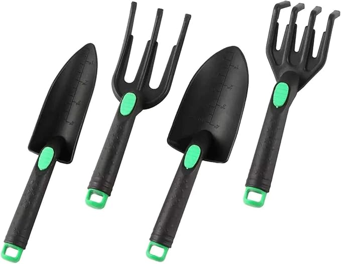 Garden Tools Set 4 Piece Heavy Duty Gardening Tools Kit Ergonomic Garden Hand Tools Multifunctional Portable Gardening Tool Set