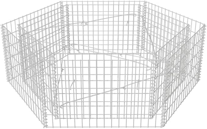 Hexagonal Gabion Raised Bed Outdoor Metal Raised Garden Bed Gabion Basket Post/Planter Raised Vegetable Bed Galvanised Steel Gabion Planter 63x55.1x19.7-245
