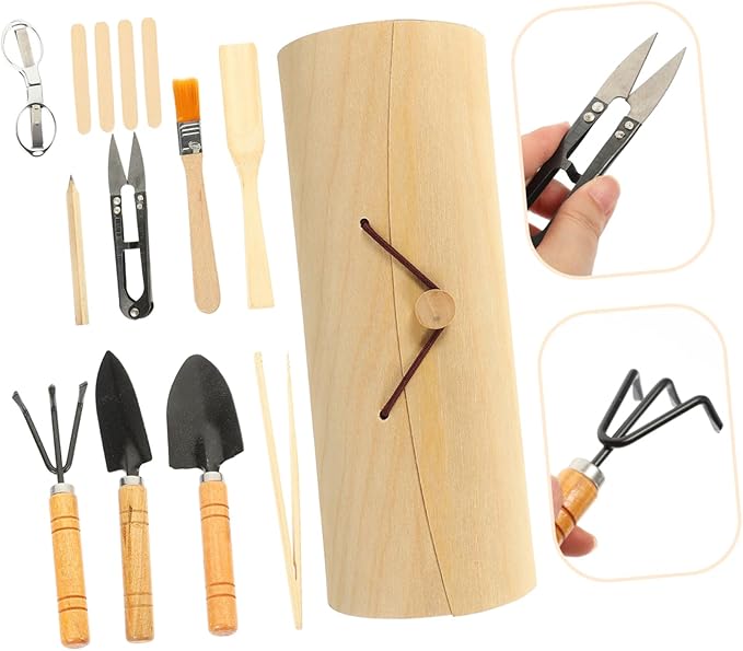 Totority Garden Tool Kit Set 14 Piece Mini Gardening Hand Tools Comfortable Handle Perfect for Excavation Weeding