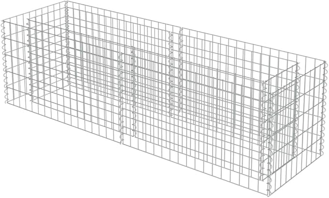 Gabion Raised Bed Gabion Planter Raised Bed Gabion Basket for Outdoor Garden Yard Galvanised Steel 70.9inchx19.7inchx19.7inch Silver